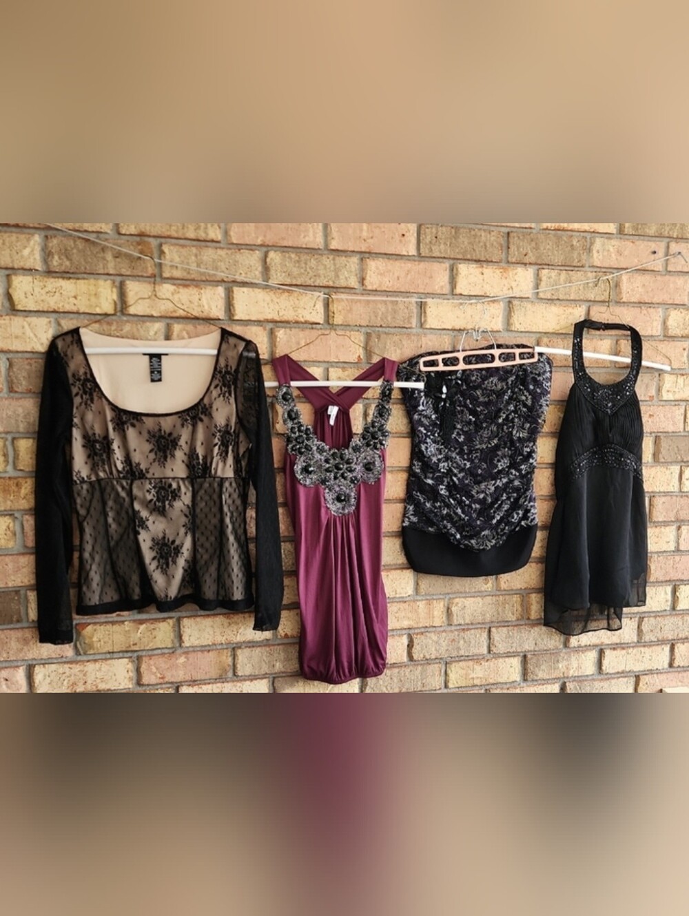 4 Oiece Elegant, Fun Tops Sizes  S-L‎ Multicolor Clothing